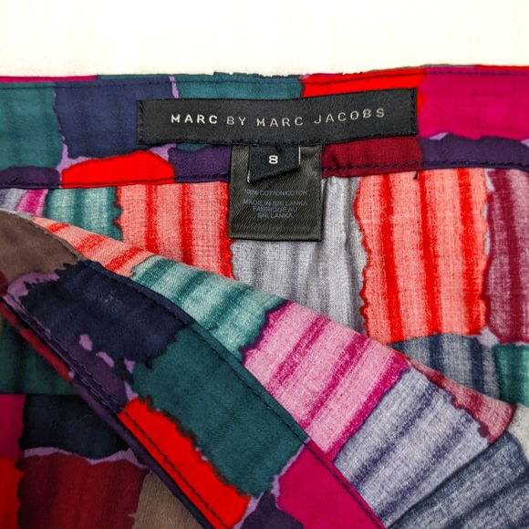 Marc by Marc Jacobs Abstract Bold Multicolor Pleated Detail Skirt - Picture 9 of 9